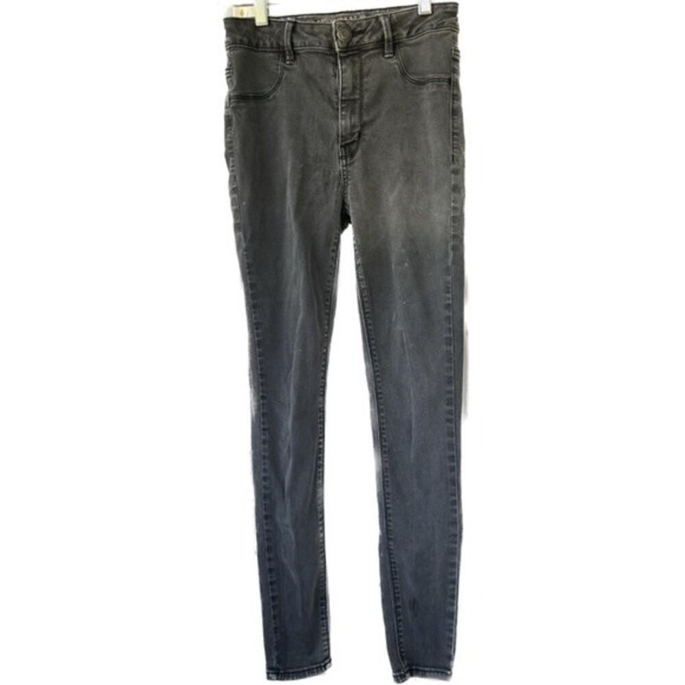 American Eagle Outfitters AEO Faded Black Sky High Jeggings Women's Jeans 2